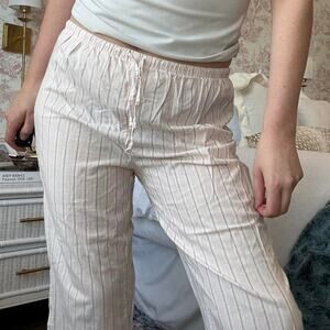 Y2K Kim Roger’s Intimates Pink & Brown Striped Lounge Pants — Size M